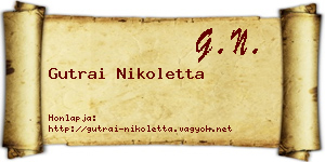 Gutrai Nikoletta névjegykártya